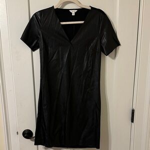 Calvin Klein Black Faux leather Mini Dress